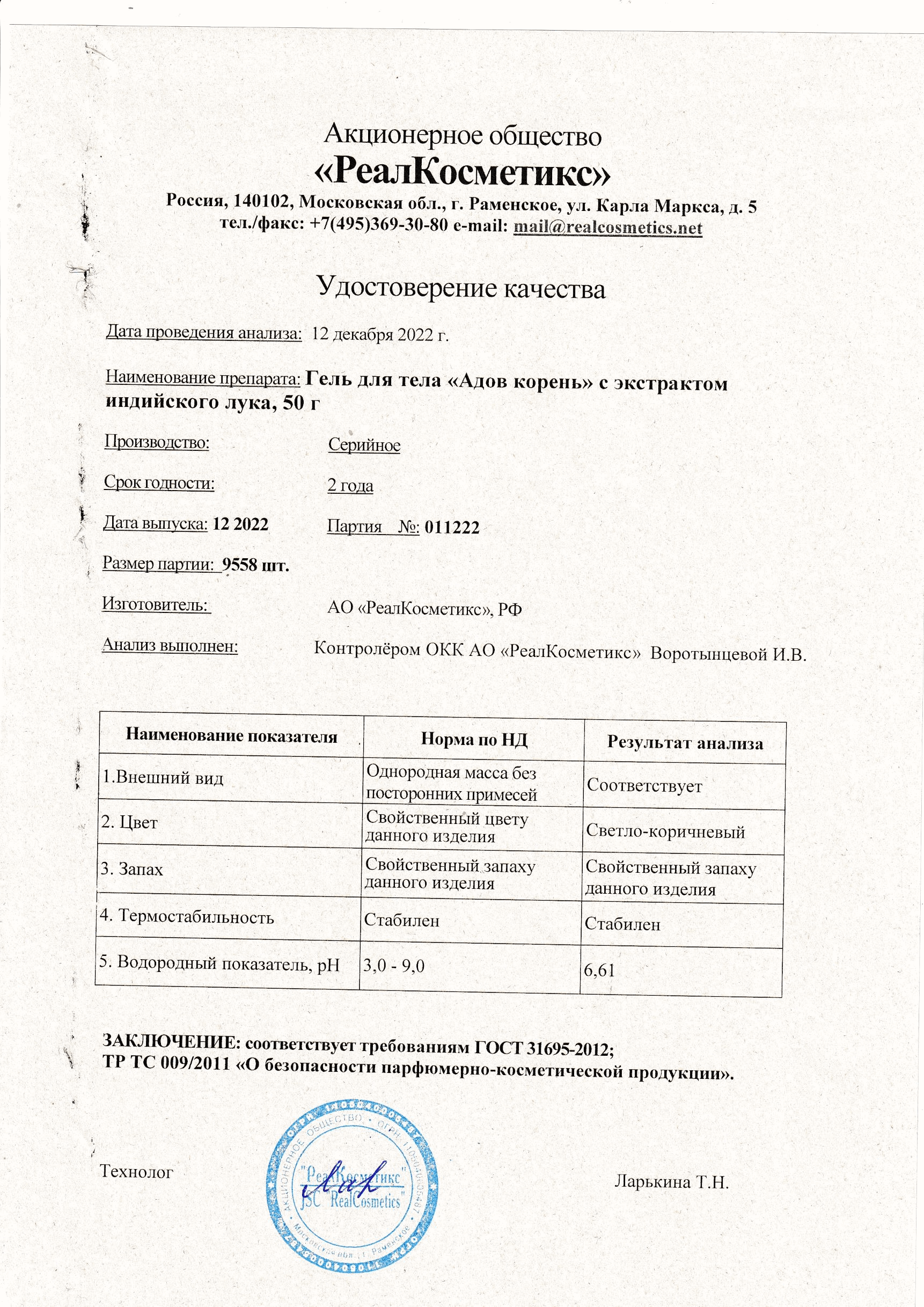 Паспорт №122022